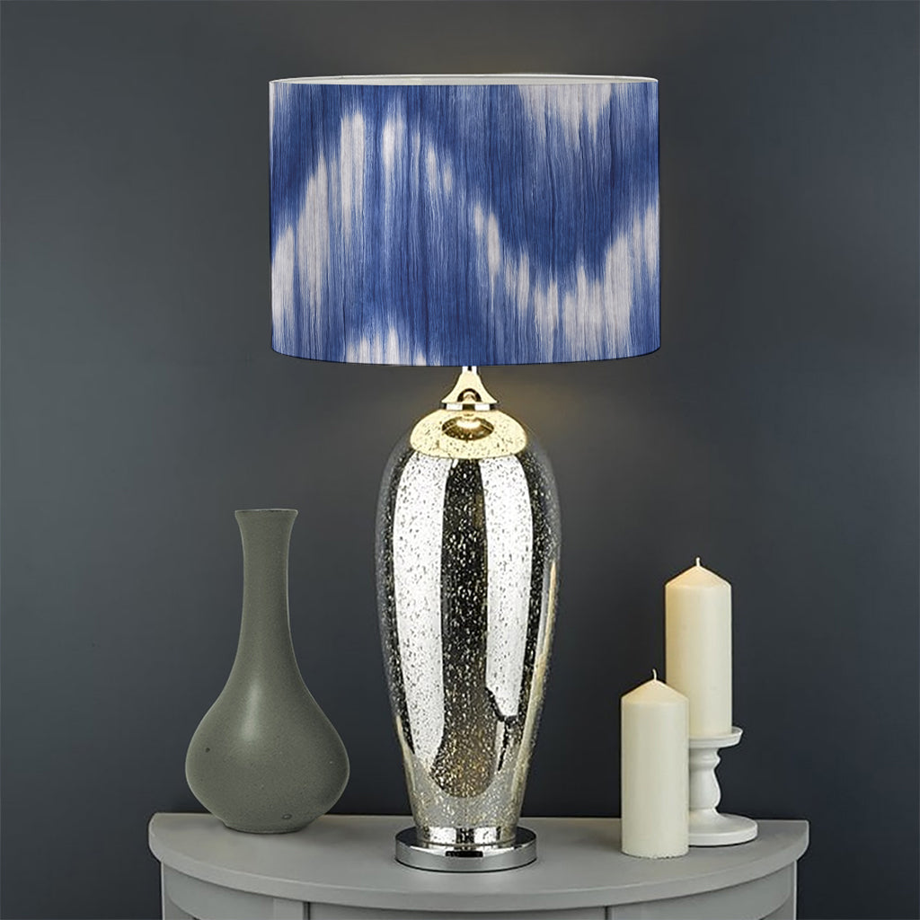 Wavy Shibori Pattern Print Drum Lamp Shade