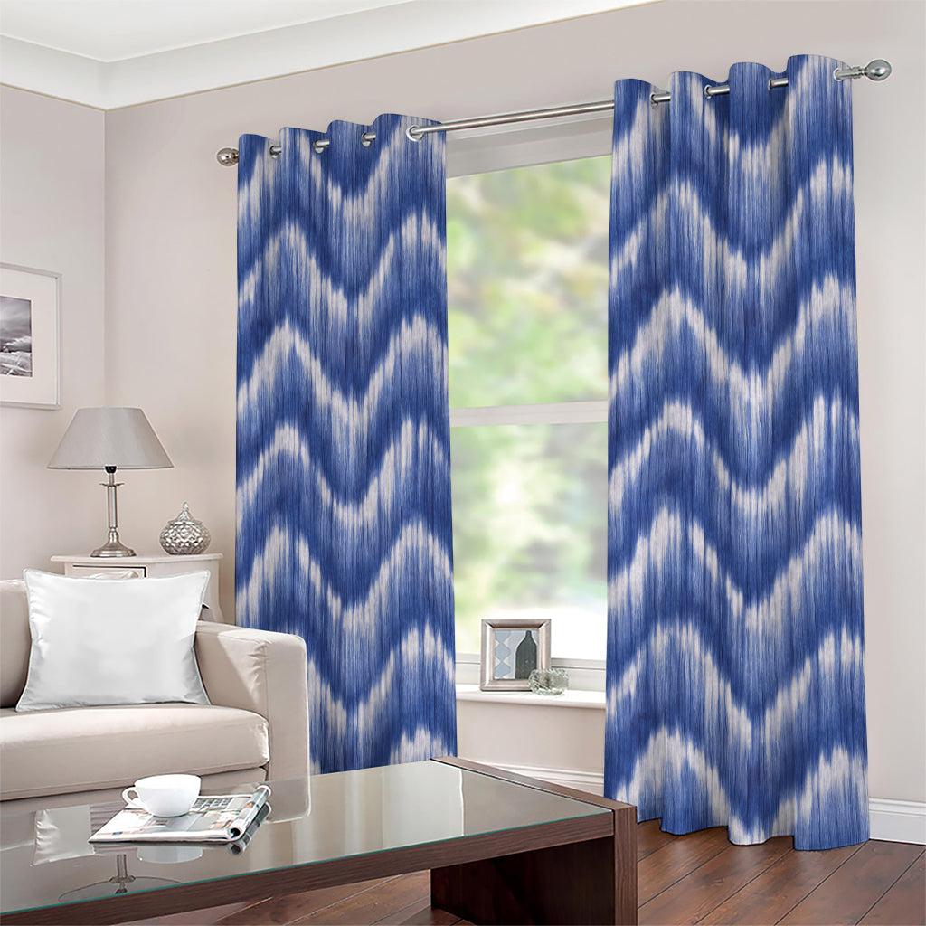 Wavy Shibori Pattern Print Extra Wide Grommet Curtains