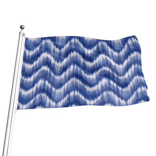 Wavy Shibori Pattern Print Flag