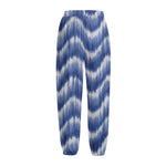 Wavy Shibori Pattern Print Fleece Lined Knit Pants