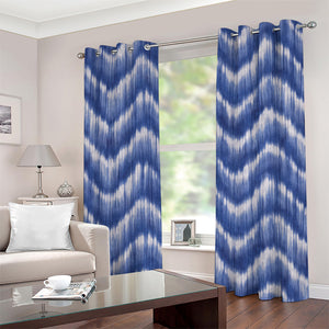 Wavy Shibori Pattern Print Grommet Curtains