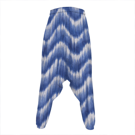 Wavy Shibori Pattern Print Hammer Pants