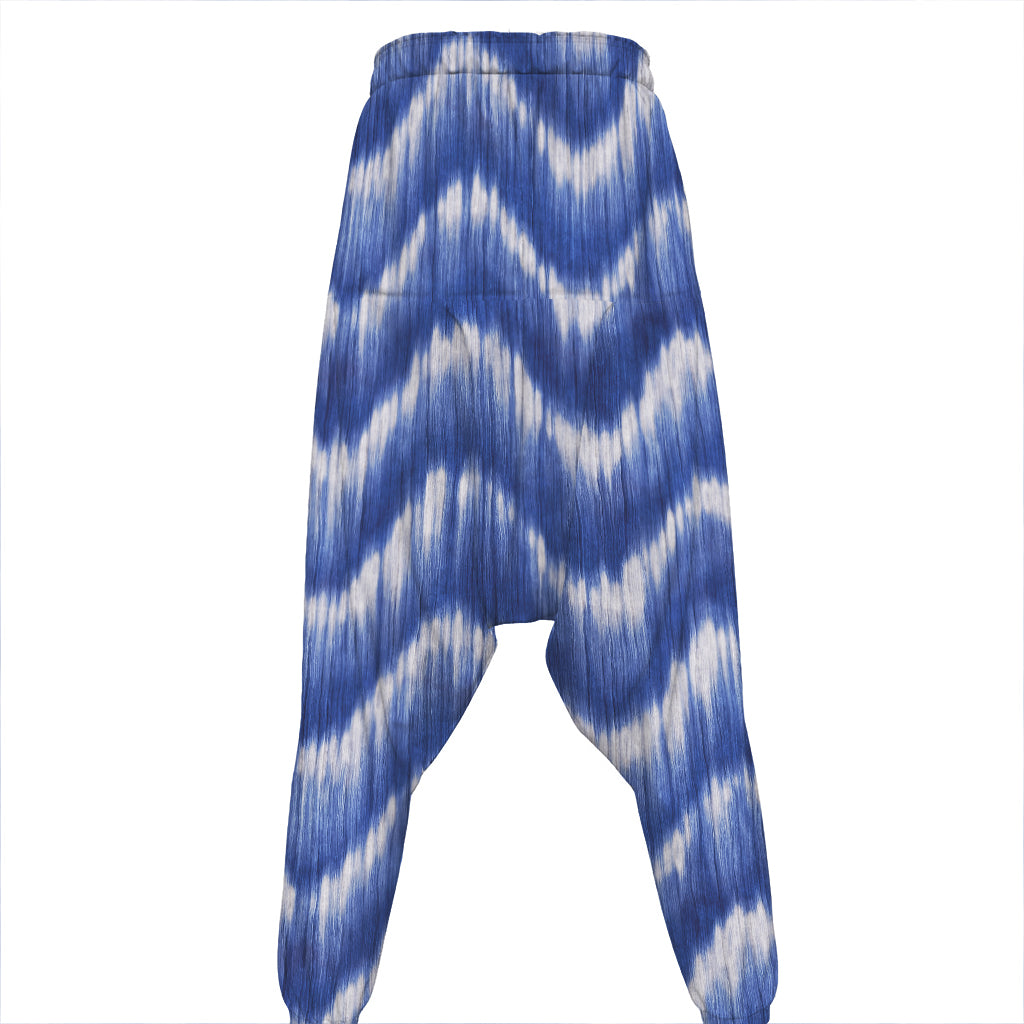 Wavy Shibori Pattern Print Hammer Pants