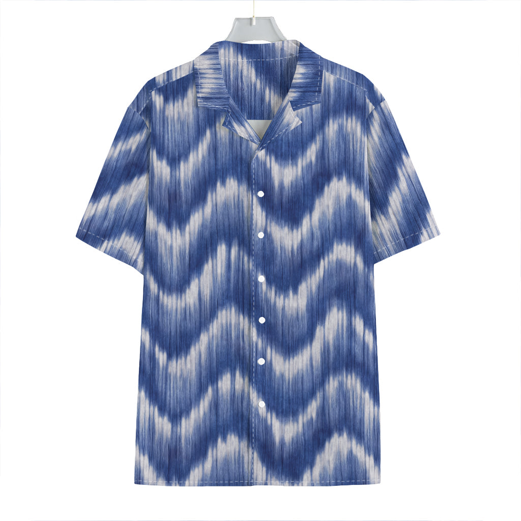 Wavy Shibori Pattern Print Hawaiian Shirt