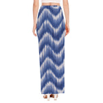 Wavy Shibori Pattern Print High Slit Maxi Skirt