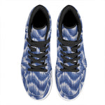 Wavy Shibori Pattern Print High Top Leather Sneakers