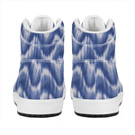 Wavy Shibori Pattern Print High Top Leather Sneakers