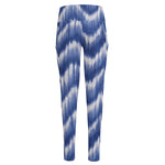 Wavy Shibori Pattern Print High-Waisted Pocket Leggings