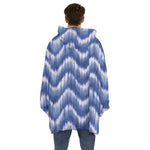Wavy Shibori Pattern Print Hoodie Blanket