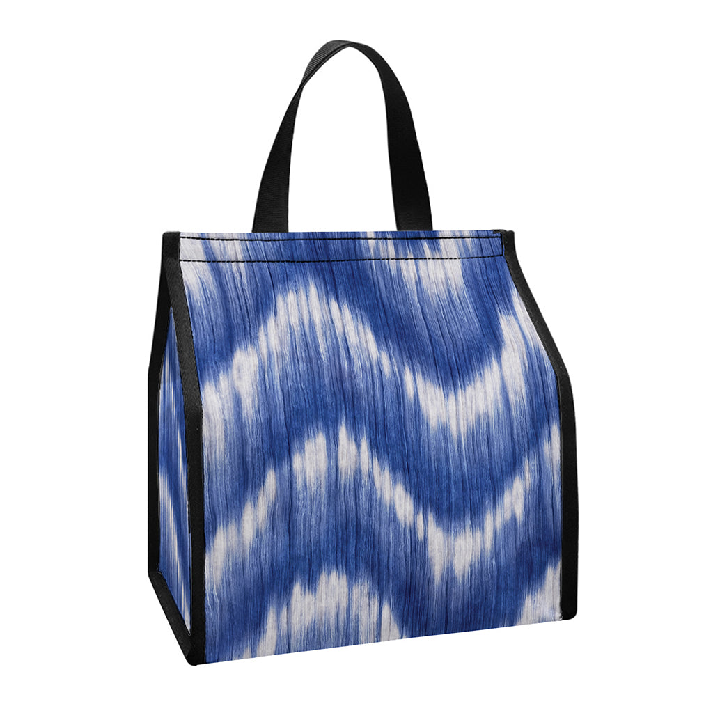 Wavy Shibori Pattern Print Insulated Lunch Tote