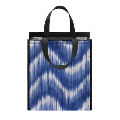 Wavy Shibori Pattern Print Insulated Lunch Tote