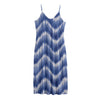 Wavy Shibori Pattern Print Jersey Midi Cami Dress