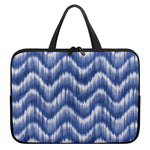 Wavy Shibori Pattern Print Laptop Sleeve With Handle