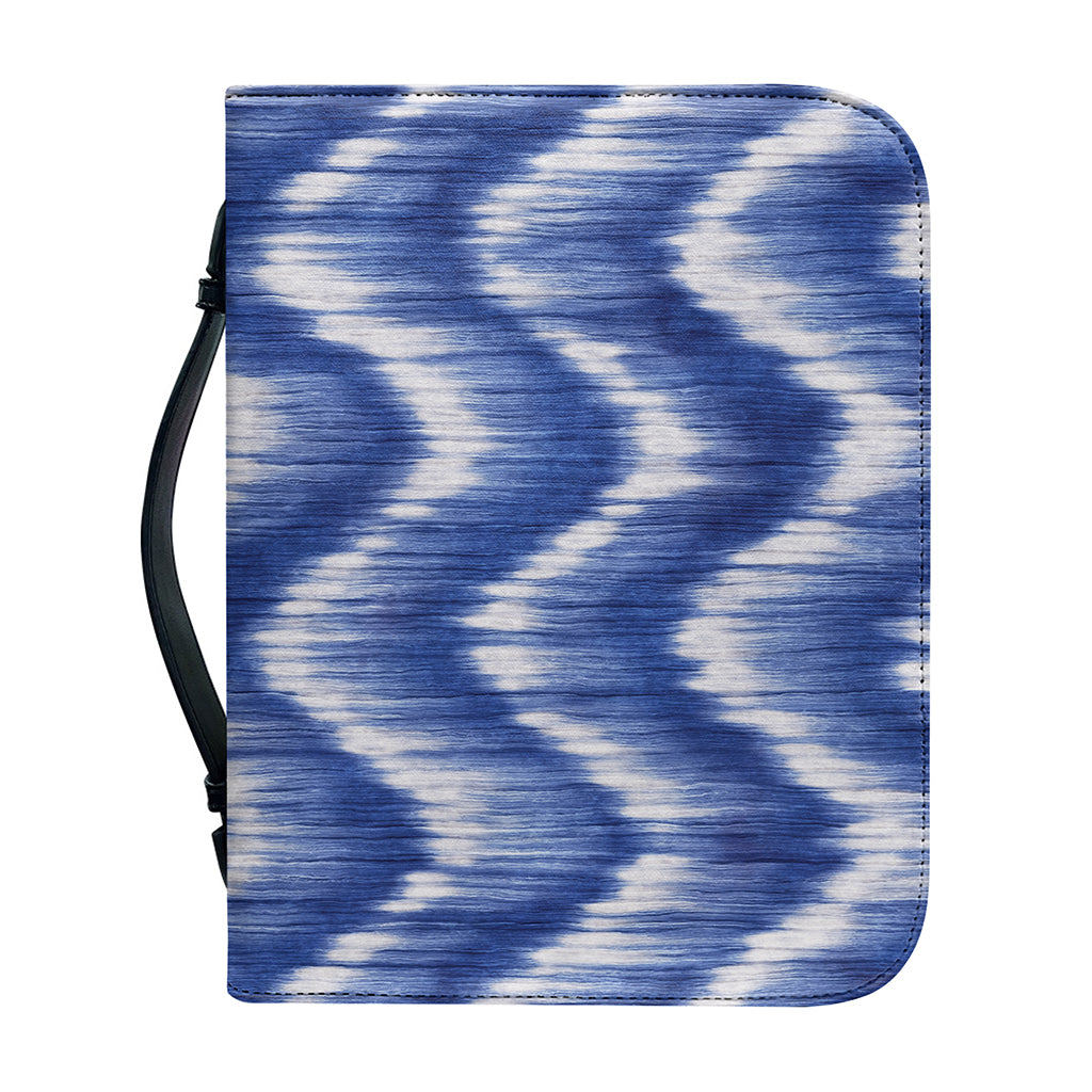 Wavy Shibori Pattern Print Leather Bible Cover