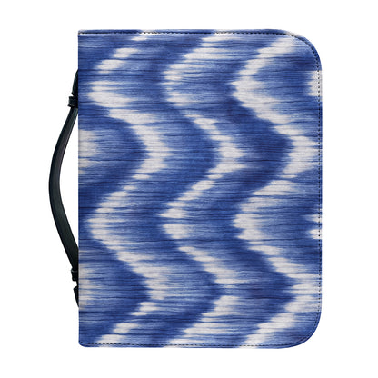 Wavy Shibori Pattern Print Leather Bible Cover