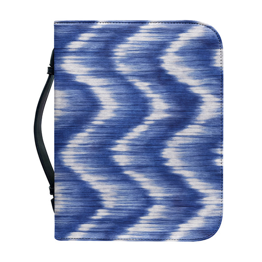 Wavy Shibori Pattern Print Leather Bible Cover