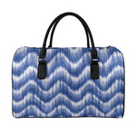 Wavy Shibori Pattern Print Leather Duffle Bag