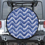 Wavy Shibori Pattern Print Leather Spare Tire Cover