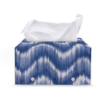 Wavy Shibori Pattern Print Leather Tissue Box Cover