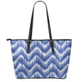 Wavy Shibori Pattern Print Leather Tote Bag With Zipper