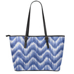 Wavy Shibori Pattern Print Leather Tote Bag