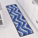 Wavy Shibori Pattern Print Long Kitchen Mat