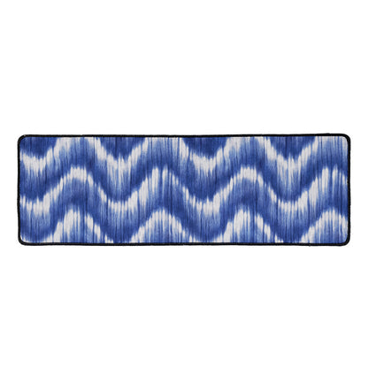 Wavy Shibori Pattern Print Long Kitchen Mat