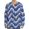 Wavy Shibori Pattern Print Long Sleeve Baseball Jersey