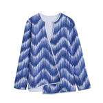 Wavy Shibori Pattern Print Long Sleeve Short Coat