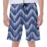 Wavy Shibori Pattern Print Men's Beach Shorts