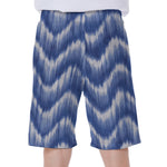 Wavy Shibori Pattern Print Men's Beach Shorts