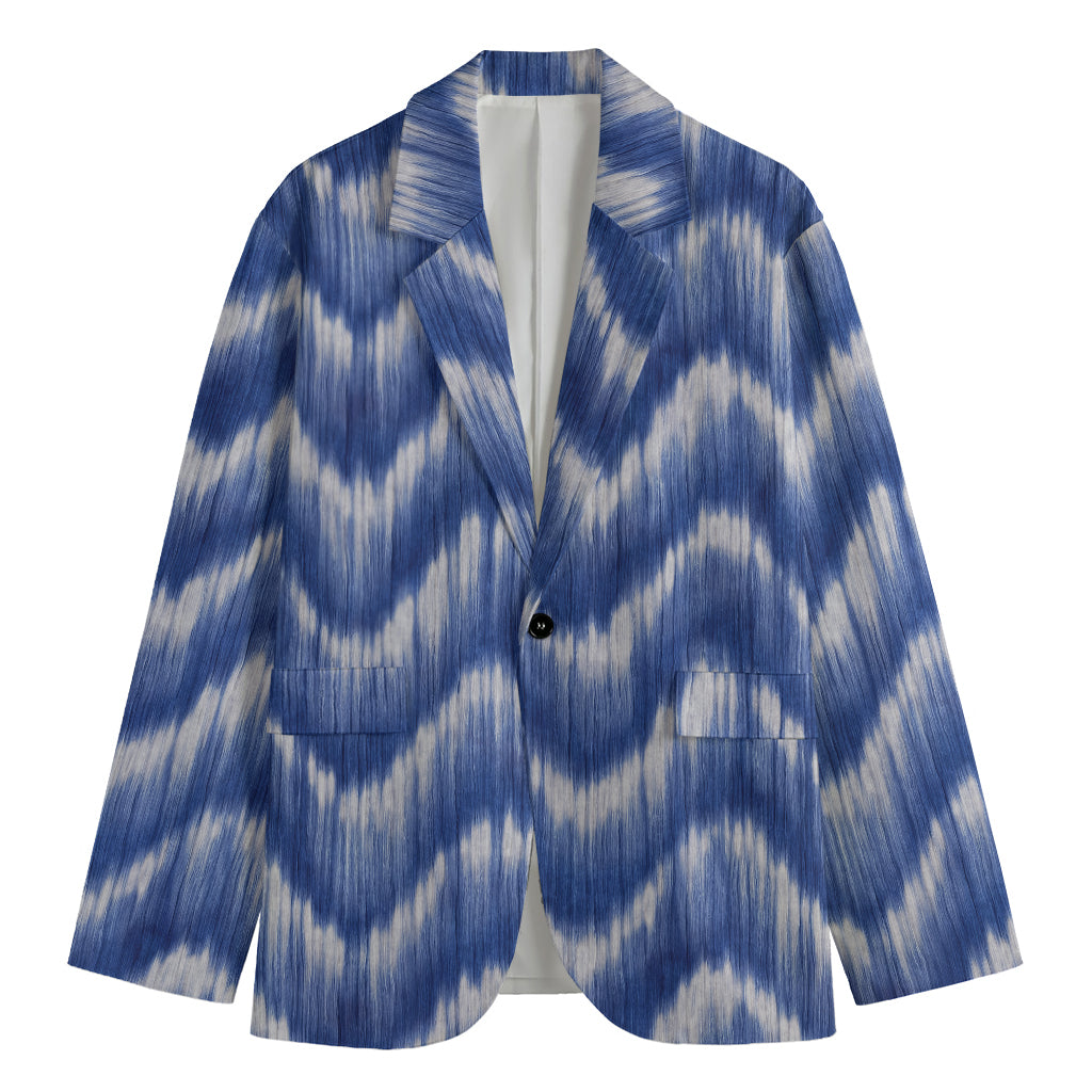 Wavy Shibori Pattern Print Men's Blazer