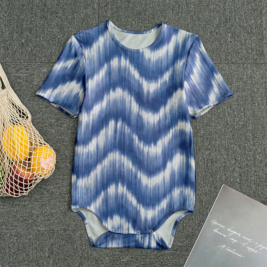 Wavy Shibori Pattern Print Men's Bodysuit