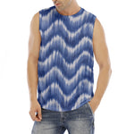 Wavy Shibori Pattern Print Men's Fitness Tank Top