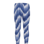 Wavy Shibori Pattern Print Men's leggings