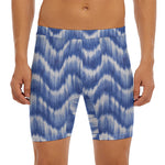 Wavy Shibori Pattern Print Men's Long Boxer Briefs