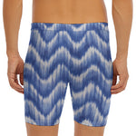 Wavy Shibori Pattern Print Men's Long Boxer Briefs
