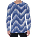 Wavy Shibori Pattern Print Men's Long Sleeve T-Shirt