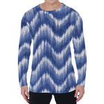 Wavy Shibori Pattern Print Men's Long Sleeve T-Shirt