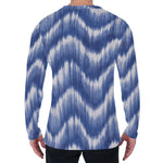 Wavy Shibori Pattern Print Men's Long Sleeve T-Shirt