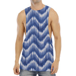Wavy Shibori Pattern Print Men's Muscle Tank Top