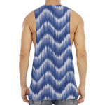 Wavy Shibori Pattern Print Men's Muscle Tank Top