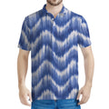 Wavy Shibori Pattern Print Men's Polo Shirt