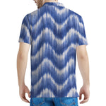 Wavy Shibori Pattern Print Men's Polo Shirt