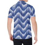 Wavy Shibori Pattern Print Men's Shirt
