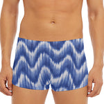 Wavy Shibori Pattern Print Men's Short Boxer Briefs