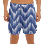 Wavy Shibori Pattern Print Men's Split Running Shorts