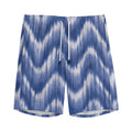 Wavy Shibori Pattern Print Men's Athletic Shorts