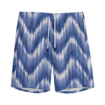Wavy Shibori Pattern Print Men's Sports Shorts
