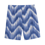Wavy Shibori Pattern Print Men's Sports Shorts